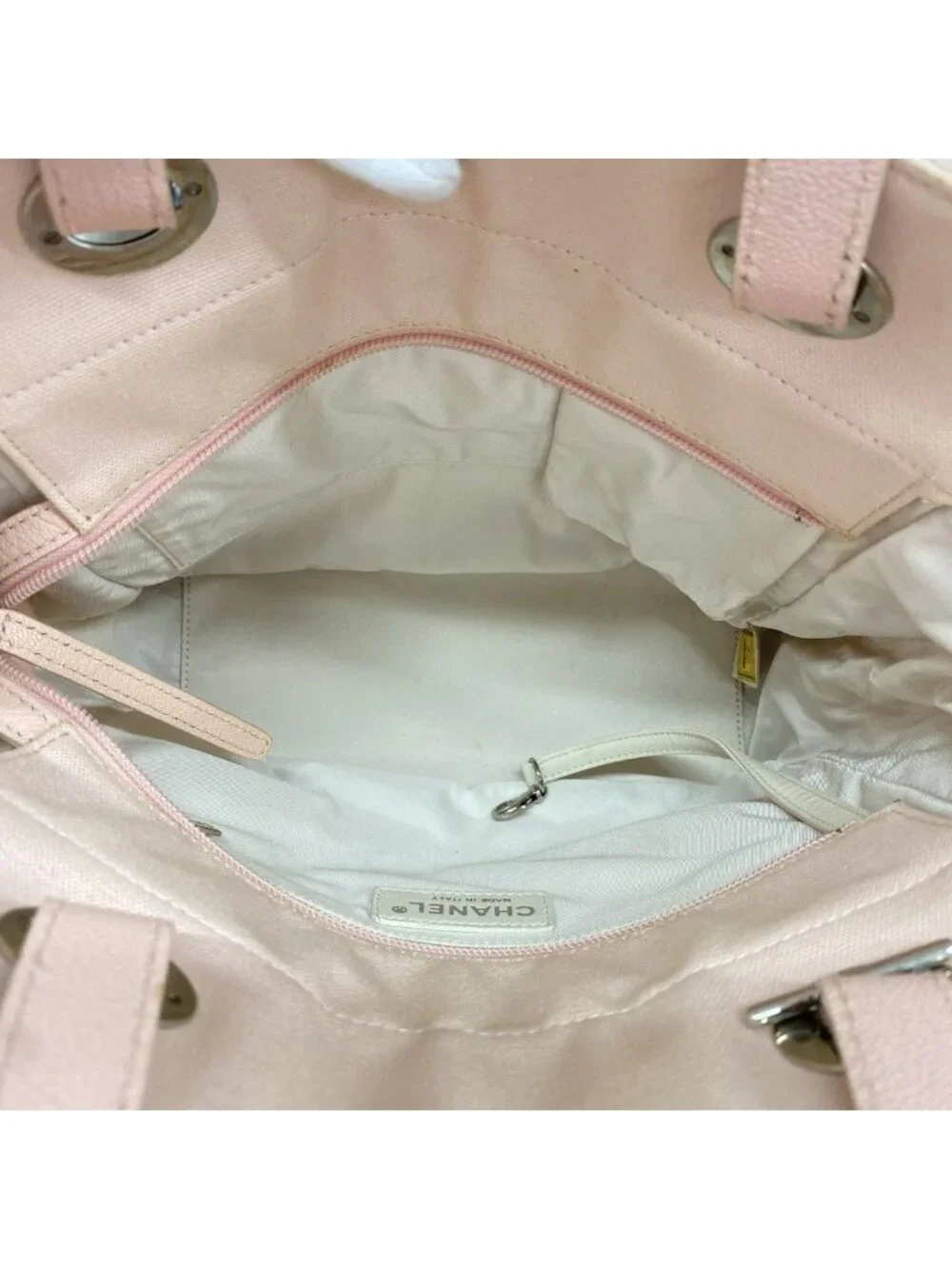 Chanel Tote Paris Biarritz Canvas Pink Silver